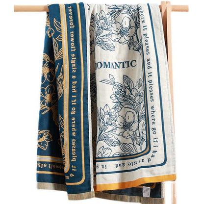 Serviette de bain réversible Ownkoti à motif floral en différentes couleurs