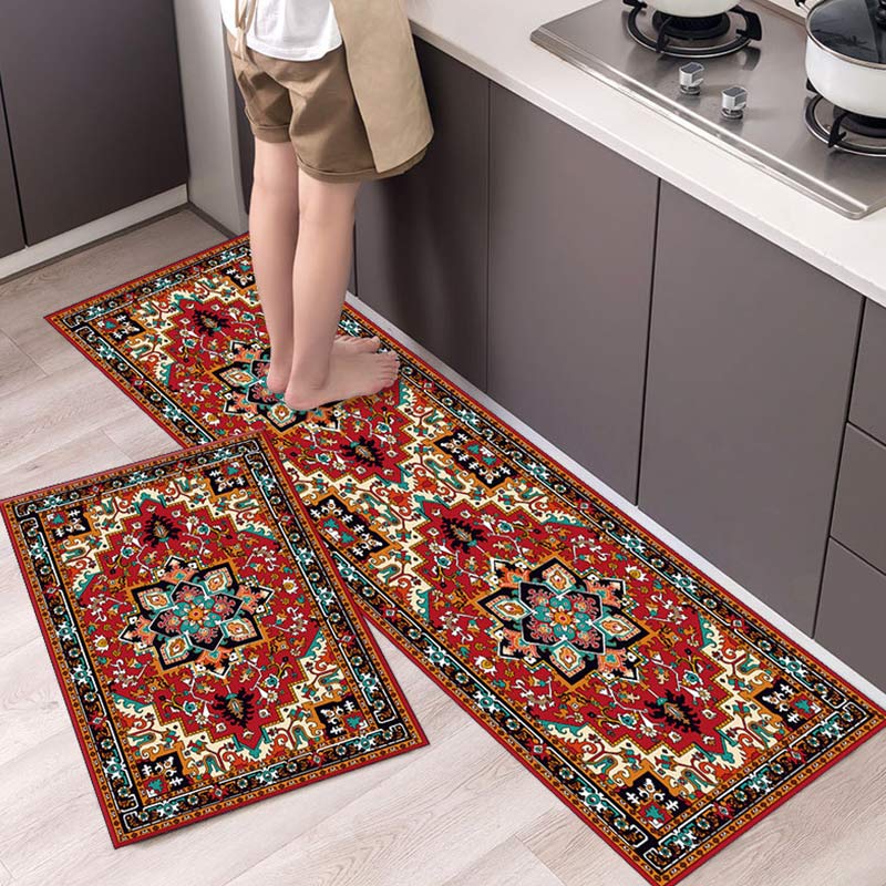 Ensemble de tapis de cuisine à motif rétro