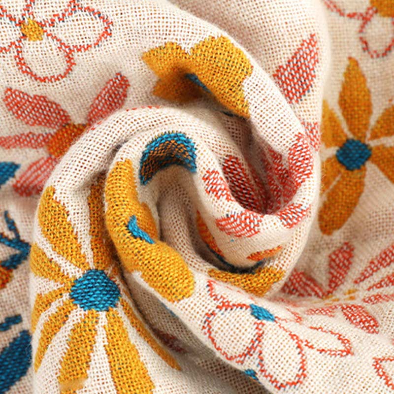 Couverture Ownkoti avec pompons de fleurs de jardin, housse de canapé