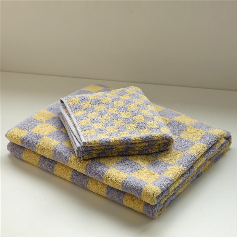 Serviette en coton respirant avec motif damier rétro