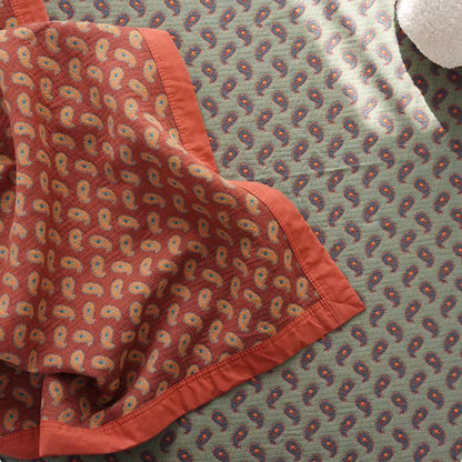 Couette réversible en gaze de coton avec fleurs de cajou