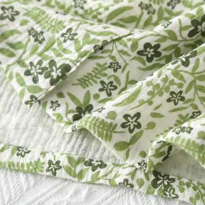 Ensemble de vêtements d'intérieur en coton de style pastoral avec imprimé floral