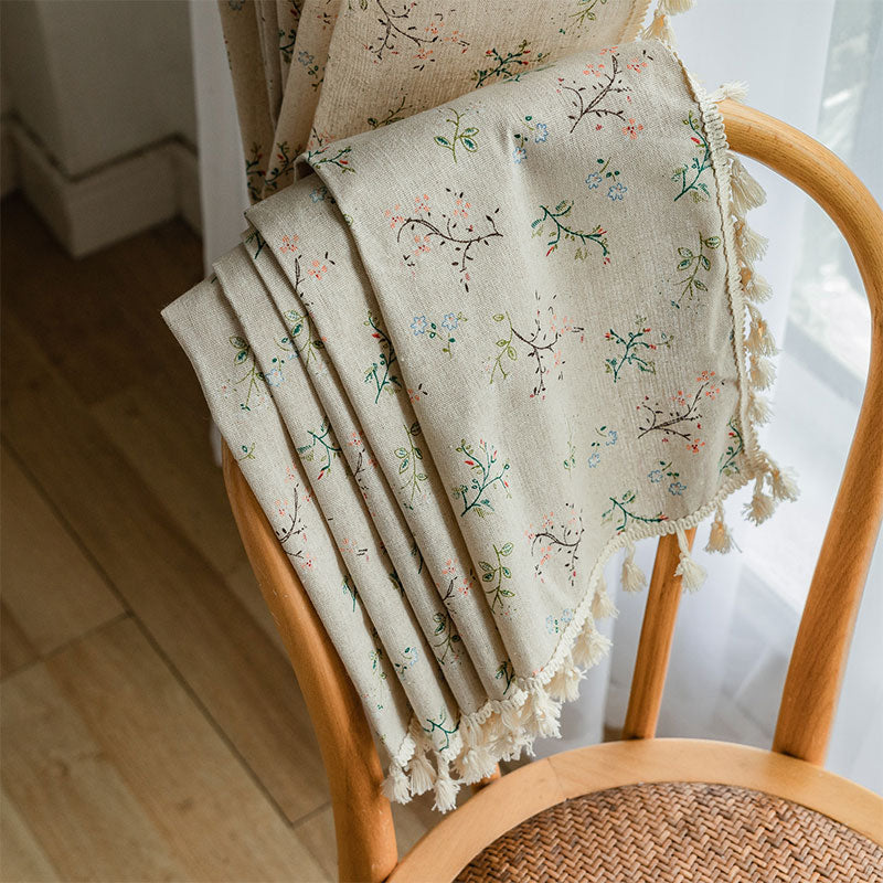 Rideau filtrant la lumière de style campagnard avec motif floral