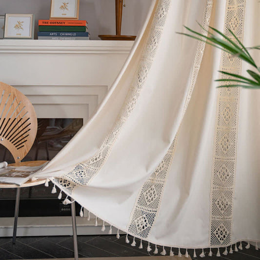 Rideau filtrant la lumière ajouré beige Ownkoti
