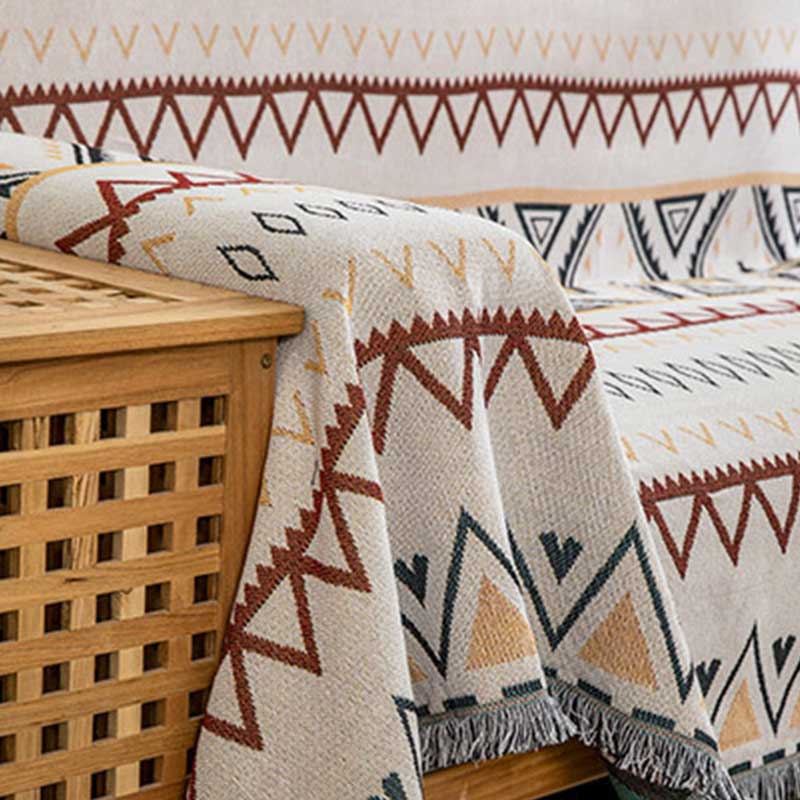 Housse de canapé réversible à motif géométrique indien Ownkoti
