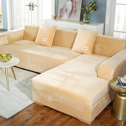 Housse de canapé en daim Ownkoti de couleur pure, élastique