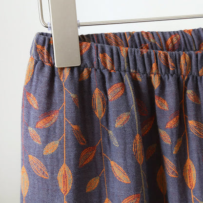 Ensemble pyjama en coton à manches longues au style rétro à feuilles