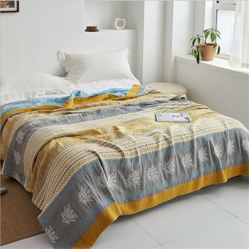 Couette réversible en coton Ownkoti avec imprimé épis de blé