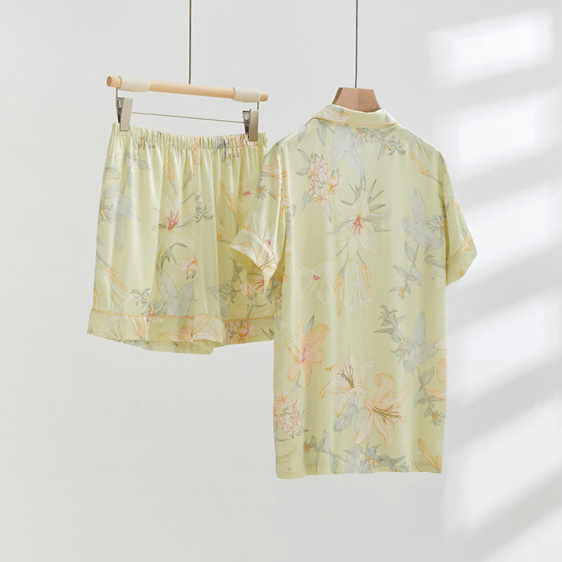 Vêtements de détente respirants à col en V par Lily Flower
