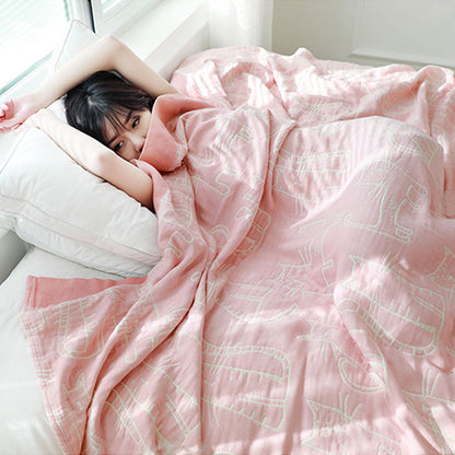 Couverture réversible en coton Ownkoti avec imprimé chat