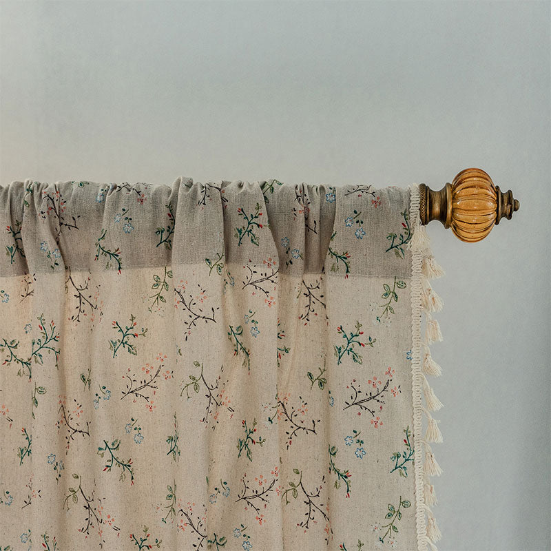 Rideau filtrant la lumière de style campagnard avec motif floral
