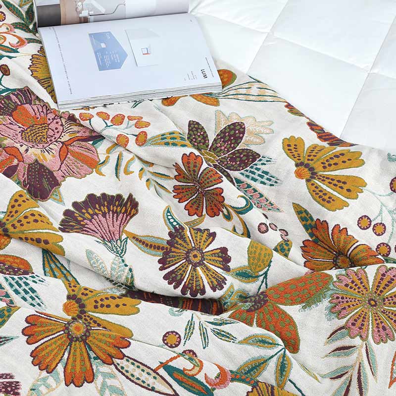Couette réversible en coton à motif de fleurs luxuriantes Ownkoti
