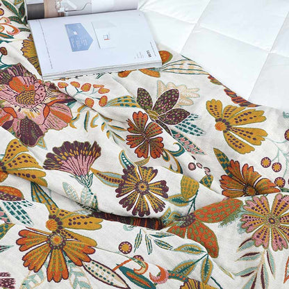 Couette réversible en coton à motif de fleurs luxuriantes Ownkoti