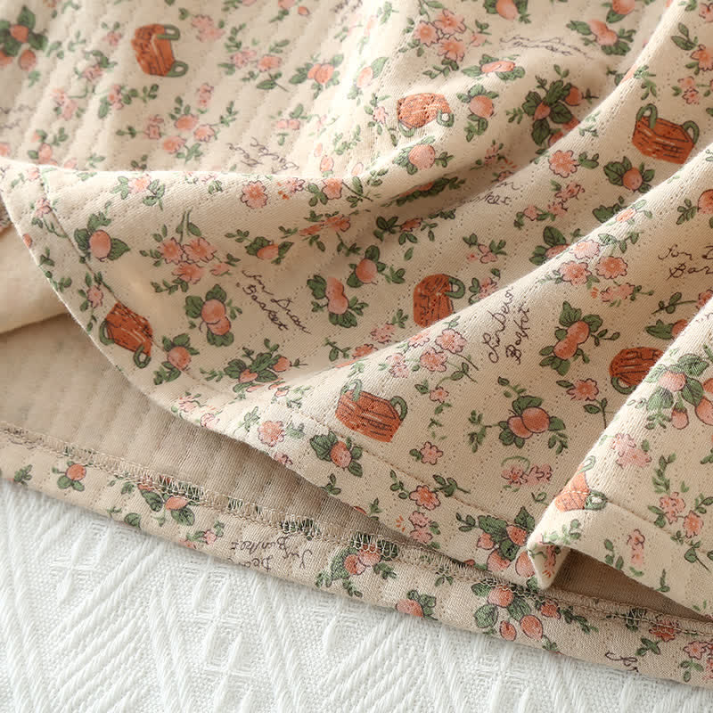 Ensemble de vêtements de détente en coton de style roseraie vintage