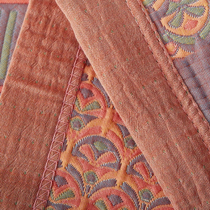 Couette réversible colorée en coton à motif carré