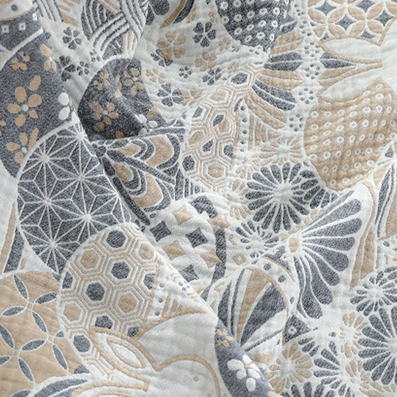 Couette réversible en coton à motif de coquille de lapin