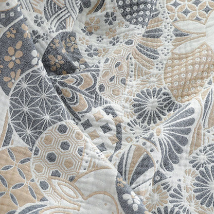 Couette réversible en coton à motif de coquille de lapin