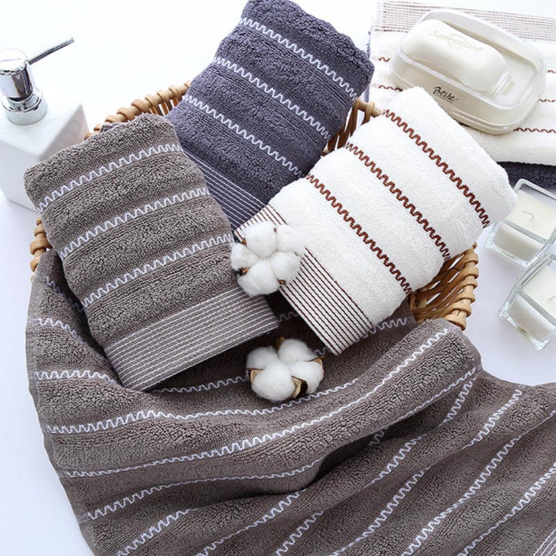 Ensemble de serviettes de bain rayées Ownkoti