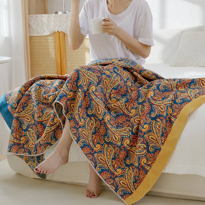 Serviette de bain en gaze réversible Ownkoti en différentes couleurs