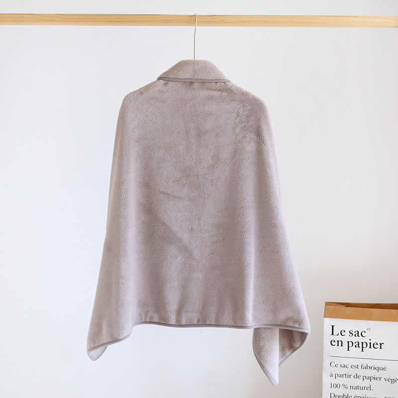 Couverture châle en flanelle douce et unie