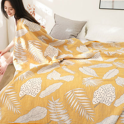 Couverture douce et réversible en gaze de coton à motifs