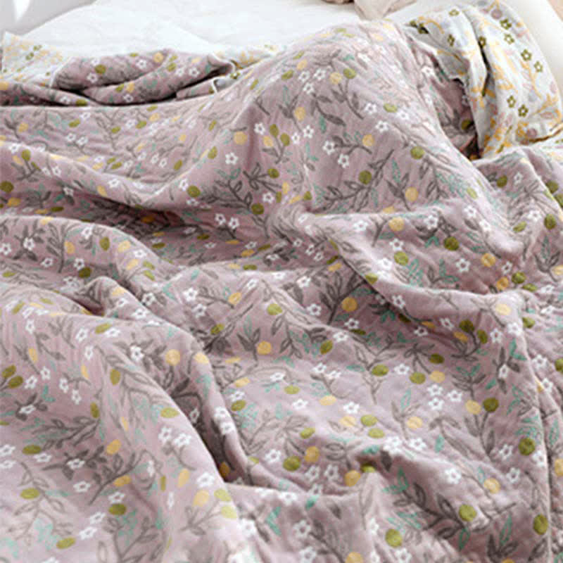 Couette réversible rétro, couette douce à motif floral