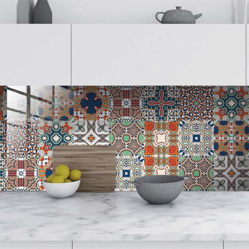 Ownkoti - Autocollants muraux à motifs variés de style bohème (lot de 10)