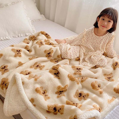 Couverture réversible Ownkoti avec un joli motif d'ours