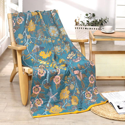 Serviette de bain réversible avec motif hibiscus aux couleurs vives