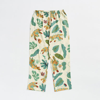 Ensemble de vêtements de détente à motif de plantes tigrées mignonnes