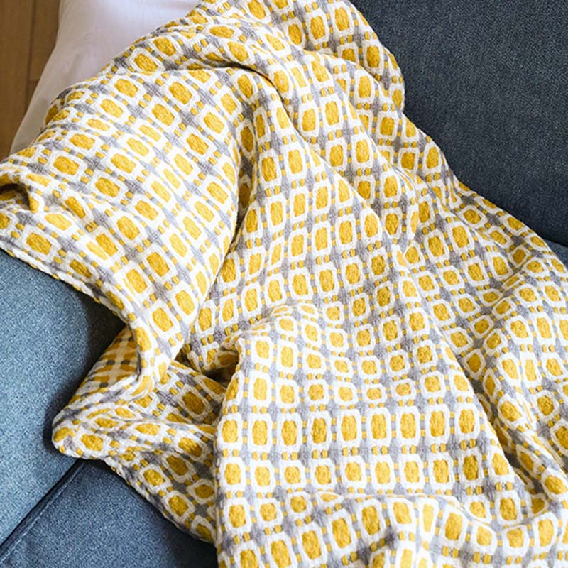 Couverture de canapé tricotée Ownkoti avec pompons