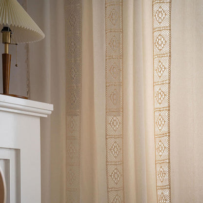 Rideau filtrant la lumière ajouré beige Ownkoti
