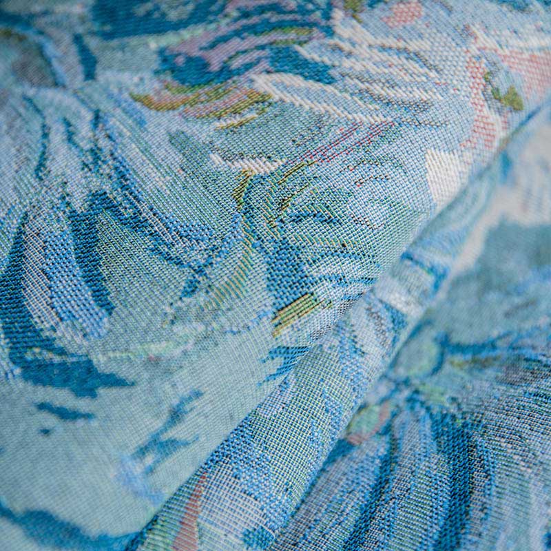 Rideau à pompons de style peinture à l'huile florale