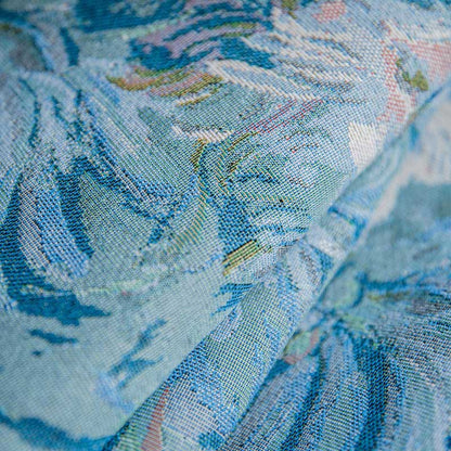 Rideau à pompons de style peinture à l'huile florale