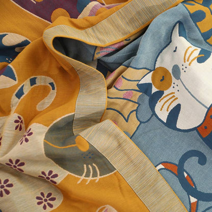 Couette réversible en coton Ownkoti avec un joli motif de dessin animé animalier