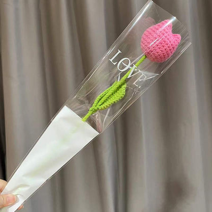 Tulipe tricotée à la main au crochet