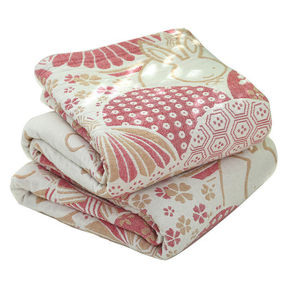 Couette réversible en coton à motif de coquille de lapin