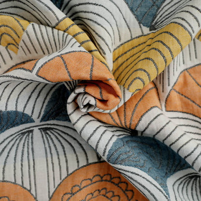 Serviette de plage Ownkoti en coton jacquard avec imprimé coquillage
