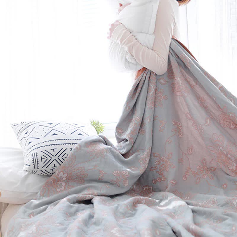 Ownkoti Couverture de canapé légère en coton à motif floral