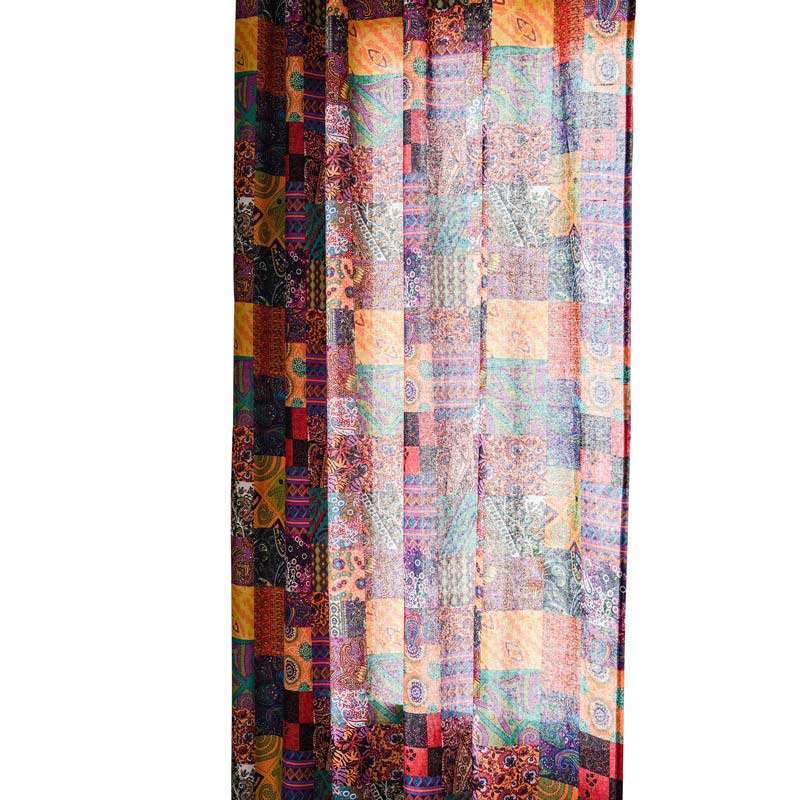 Rideaux de fenêtre en coton et lin colorés style bohème Ownkoti