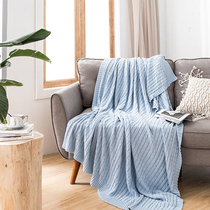 Couverture de canapé en coton tricoté uni Ownkoti