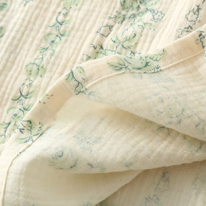Chemise de nuit pastorale en gaze de coton double épaisseur