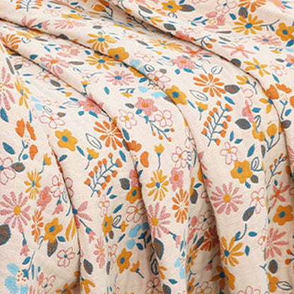 Couverture Ownkoti avec pompons de fleurs de jardin, housse de canapé