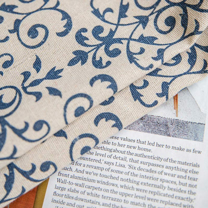 Rideau Boho Ownkoti à motif bleu, semi-occultant