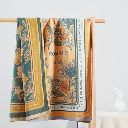 Serviette de bain réversible Ownkoti à motif floral en différentes couleurs