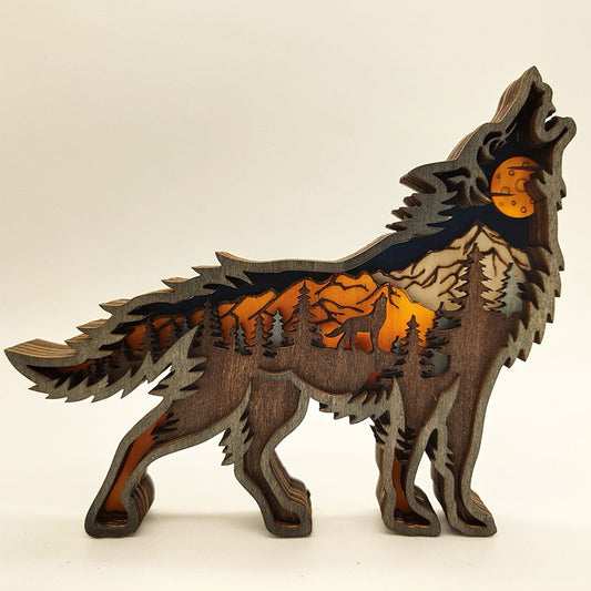 Décoration créative d'animaux de la forêt Ownkoti – Loup
