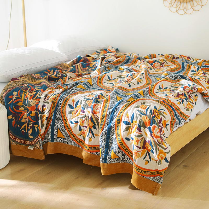 Ownkoti – Couette double face confortable en coton à motif floral