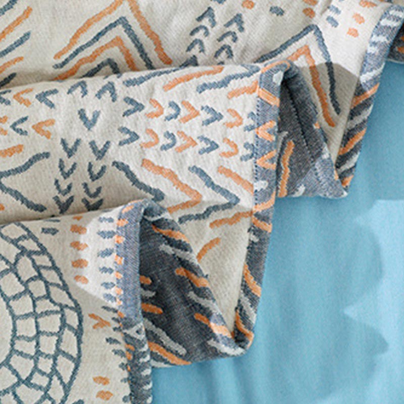Couette en coton rayée Ownkoti Boho, réversible, serviette de canapé