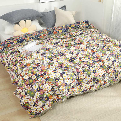 Ownkoti – Couette en coton douce et réversible avec motif floral rustique