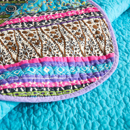 Couette rayée style jacquard avec taie d'oreiller